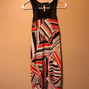 Printed high low a-line dress